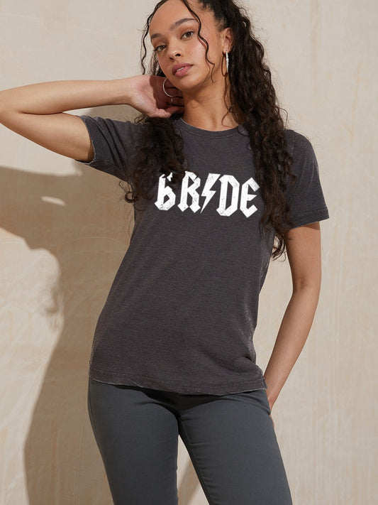 Maid Bridal Bride Distressed Rocker T-Shirt Hen do til death theme non traditional bride