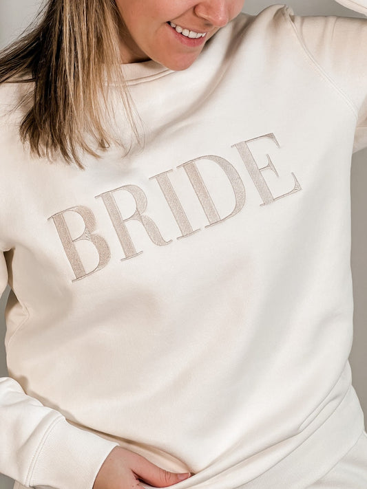 maid bridal bride to be sweatshirt jumper in ivory champagne