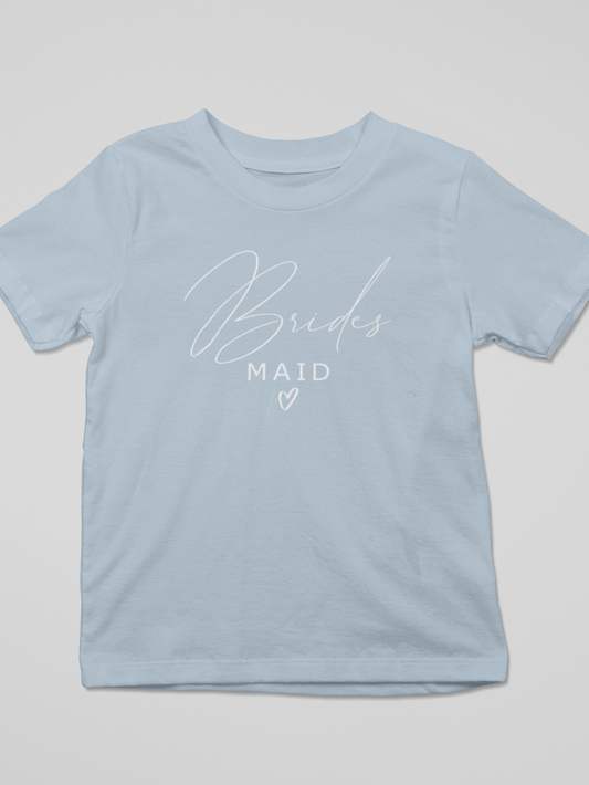 Maid Bridal Heart Hen Do T-Shirt in Blue bridesmaid