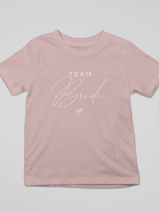 Maid Bridal Heart Hen Do T-Shirt in Dusty Rose team bride