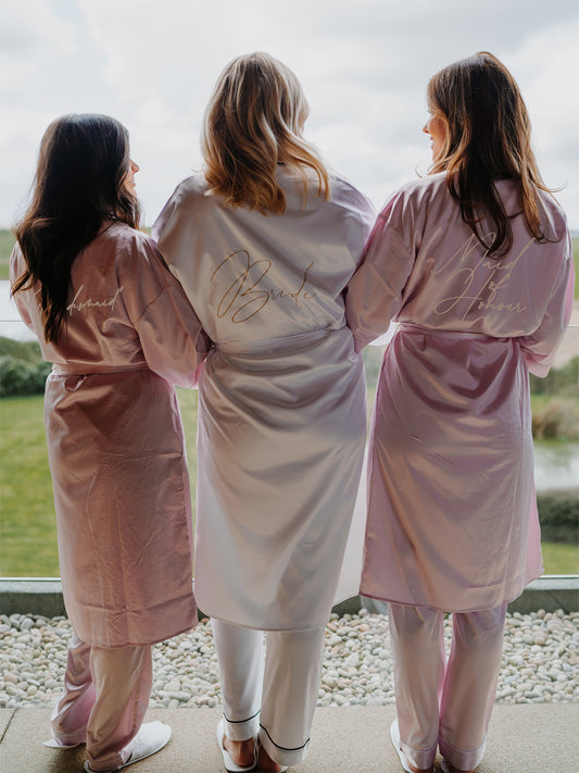 Bride Satin Kimono Robe Maid Bridal UK