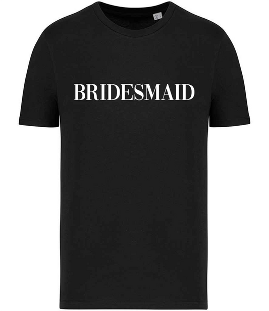 Signature Bridesmaid Printed T-Shirt in Black/White Maid Bridal UK