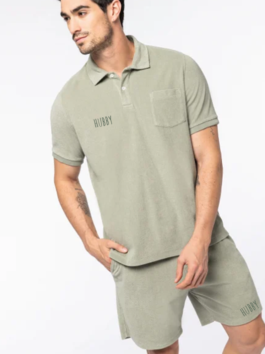 Hubby Towel Polo Shirt Maid Bridal Sage Green