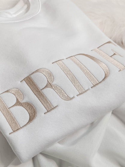 maid bridal white sweatshirt for bride to be champagne 