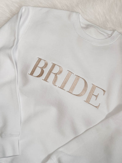 maid bridal white sweatshirt for bride to be champagne 