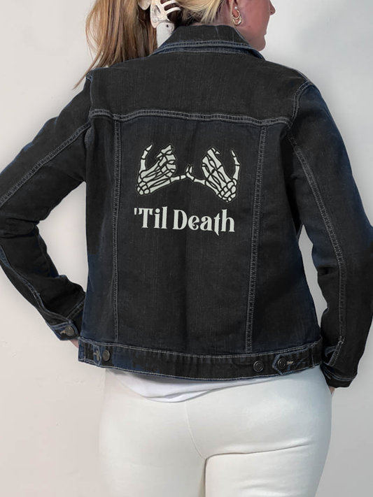 'Til Death Pinky Promise Denim Jacket - maidbridal