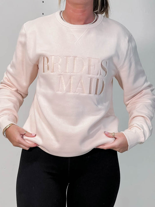 SAMPLE SALE - Bold Bridesmaid Sweatshirt in Ballet Pink - S - maidbridal