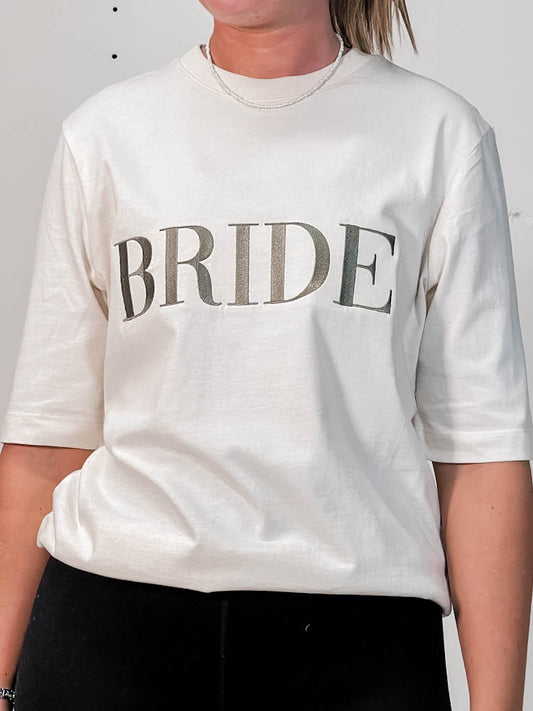 SAMPLE SALE - Bold Bride T-Shirt in Natural/Olive - S - maidbridal