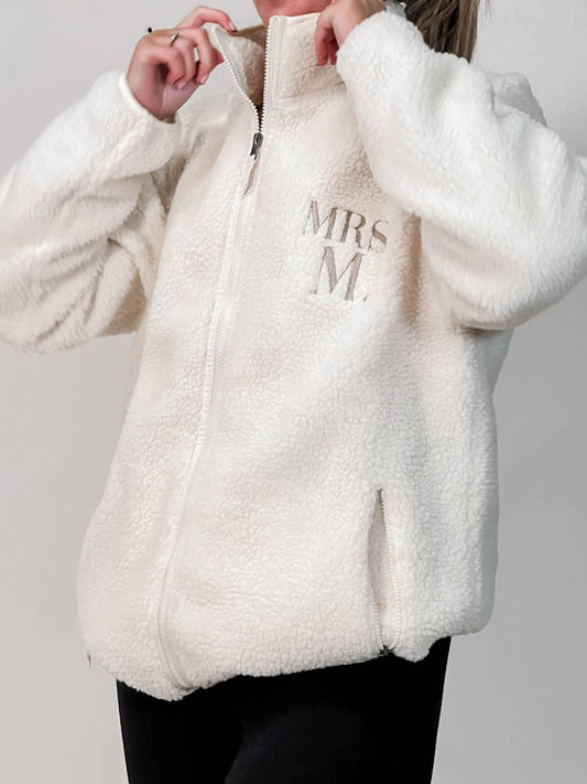 SAMPLE SALE - Mrs M Oversized Sherpa Fleece - M - maidbridal