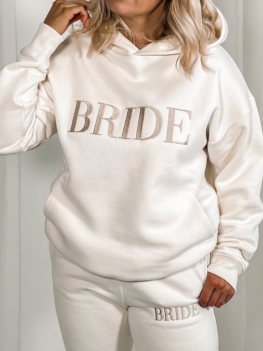 maid bridal bride to be hoodie in ivory