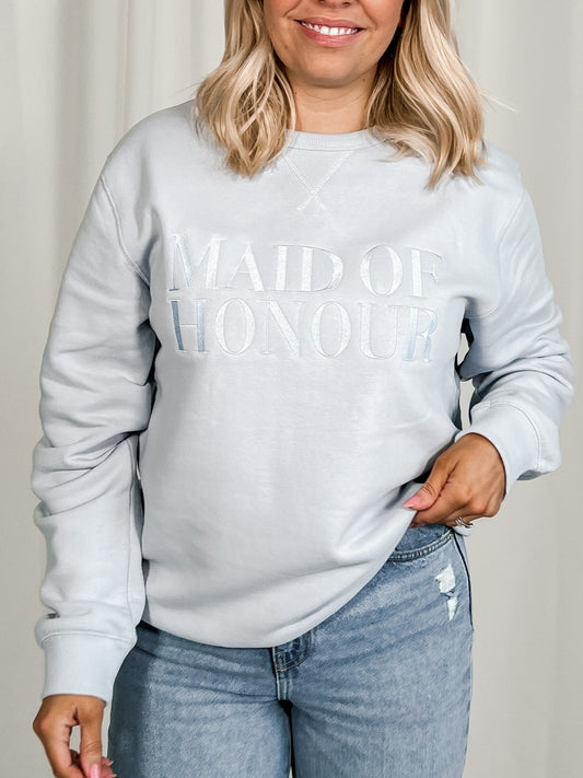 maid bridal maid of honour bold sweatshirt for bridal party