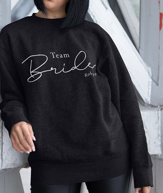 Team Bride Sweatshirt in Black - maidbridal